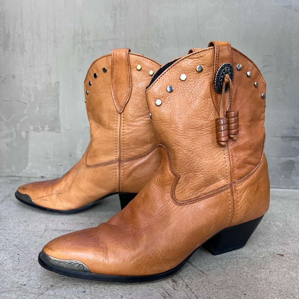 Laredo Brown Leather Western Heeled Boots